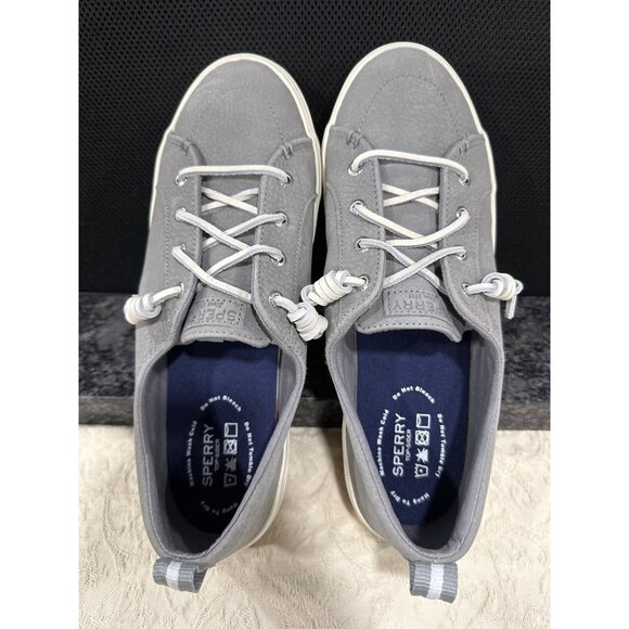 Sperry Mens Grey Canvas Casual Boat Shoes White Sole & Striped Pull 11 - Picture 2 of 8